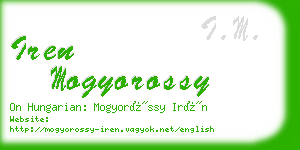 iren mogyorossy business card